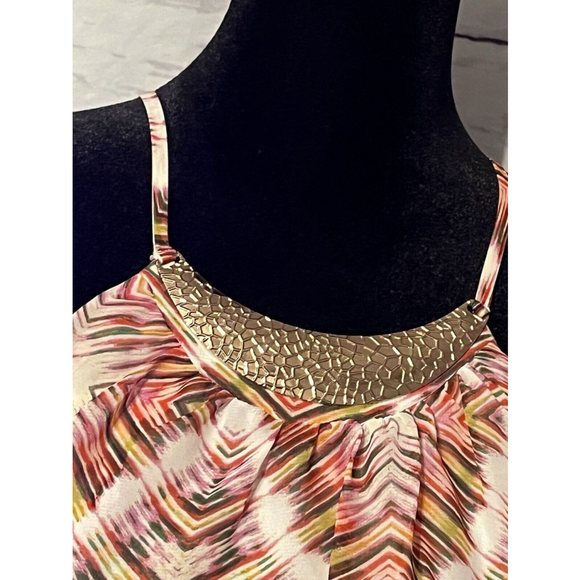 As U Wish Spaghetti Strap Dress Neckline embellishment sheer elastic waist Lg - Picture 3 of 8